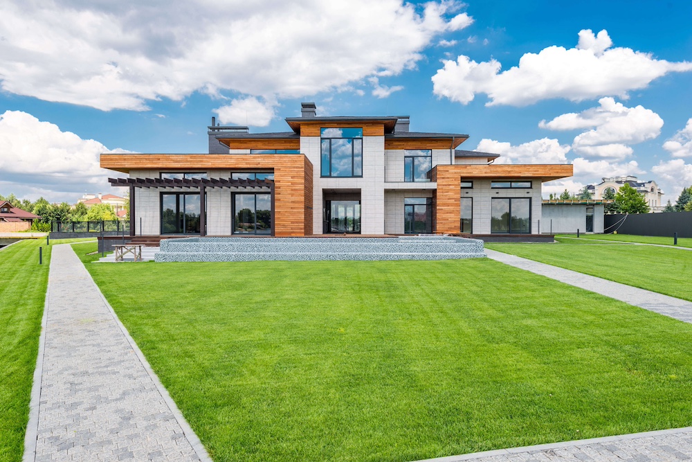 A large turf installation project at a luxury home.